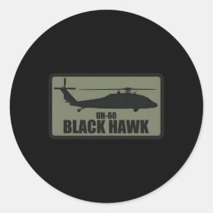 Sticker Rond Euh-60 Black Hawk Patch Subdued
