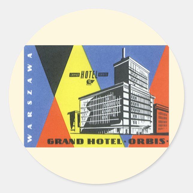 Sticker Rond Europe Vintage voyage, Varsovie (Varsovie), Pologn (Devant)