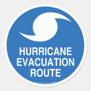 Sticker Rond Évacuation d'ouragan