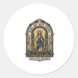 Sticker Rond Évangile Jésus Art Déco Jésus Foi Chrétienne Art D