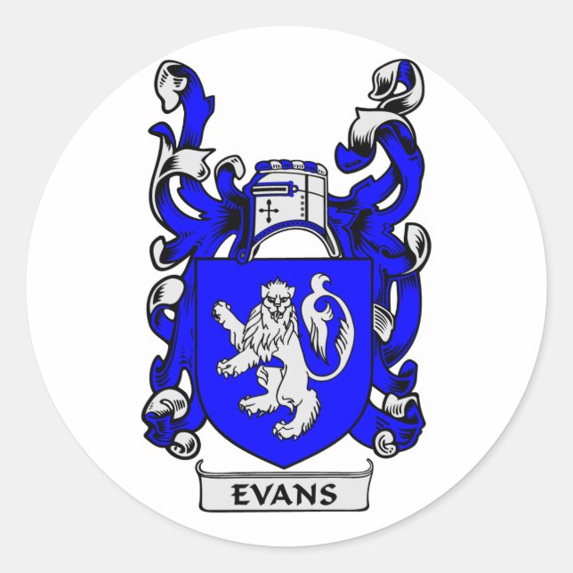 Sticker Rond EVANS Armoiries (Devant)