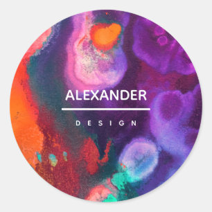 Sticker Rond Éveil des couleurs   Conception d'expression abstr
