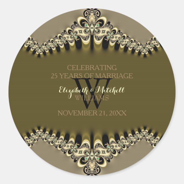 Sticker Rond Événements spéciaux en dentelle Vintage moderne (Devant)