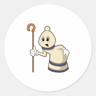 Sticker Rond Évêque aux échecs