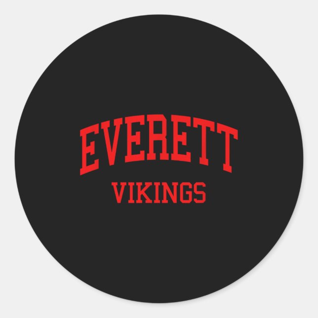 Sticker Rond Everett high school hs lansing mi retro  (Devant)