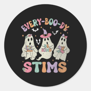 Sticker Rond Every-boo-dy Stims Funny Autisme Fantôme Halloween