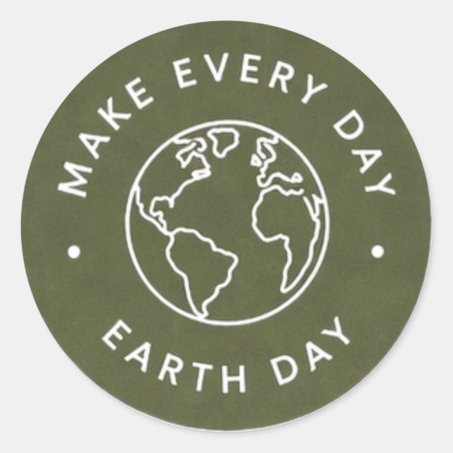 Sticker Rond Every Day Earth Day (Devant)