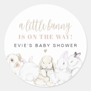 Sticker Rond EVIE Cute Pastel Aquarelle Bunny Baby shower