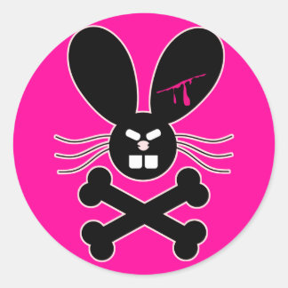 Sticker Rond Evil Emo Bunny Crossbones