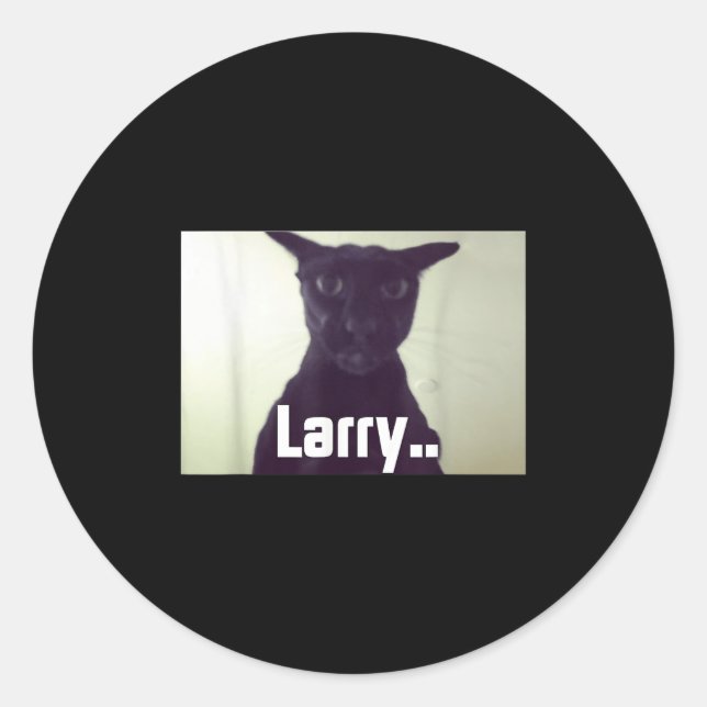 Sticker Rond Evil Larry Meme Larry Cat Meme mèmes maudits Brain (Devant)