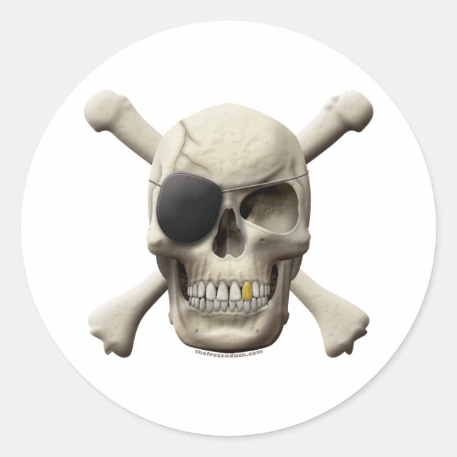 Sticker Rond Evil Pirate Skull & Crossbones (Devant)