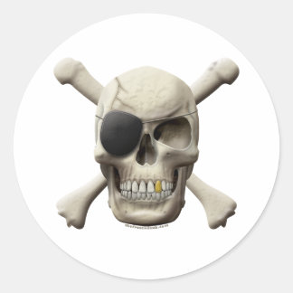 Sticker Rond Evil Pirate Skull & Crossbones