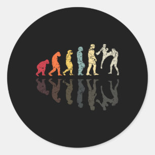 Sticker Rond Évolution a utilisé les arts martiaux de kickboxin