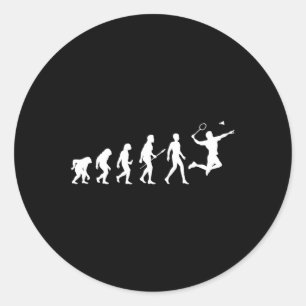 Sticker Rond Evolution Badminton Cadeau Pour Les Joueurs De Bad
