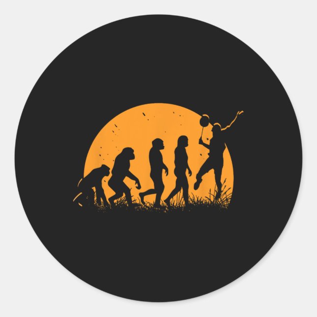Sticker Rond Evolution Badminton Player Racket Shutt (Devant)