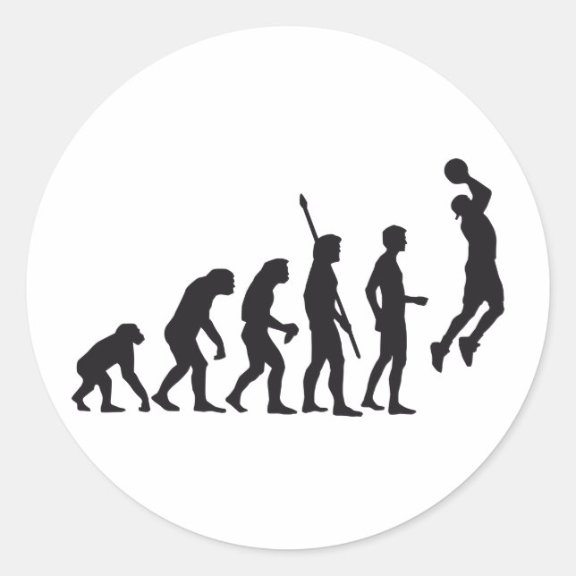 Sticker Rond evolution basket-ball (Devant)