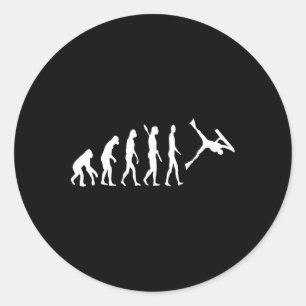 Sticker Rond Évolution de bodyboarder Bodyboard Surf Watersp