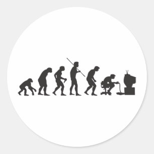 Sticker Rond Évolution de Gamer de jeu de jeux vidéo