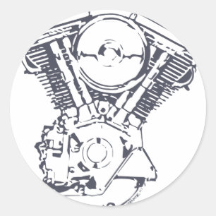 Sticker Rond Évolution de Harley V-Jumelle