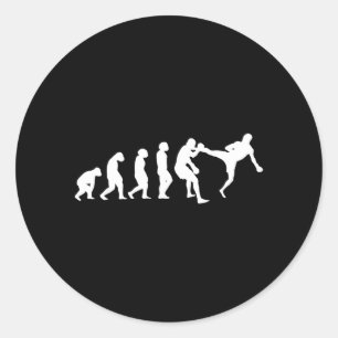Sticker Rond Évolution de karaté Taekwondo Ju-Jutsu Kung-Fu Kar