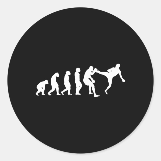 Sticker Rond Évolution de karaté Taekwondo Ju-Jutsu Kung-Fu Kar (Devant)