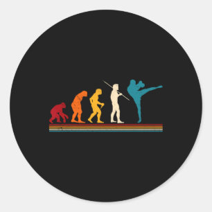 Sticker Rond Évolution de kickboxing Kickboxer Karaté Boxe Mma