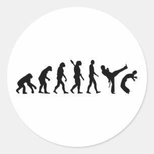 Sticker Rond Évolution de la capoeira