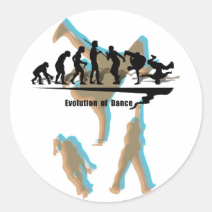 Sticker Rond Évolution de la danse