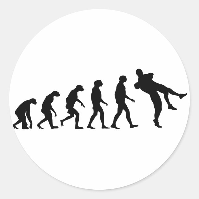 Sticker Rond Évolution de la lutte (Devant)