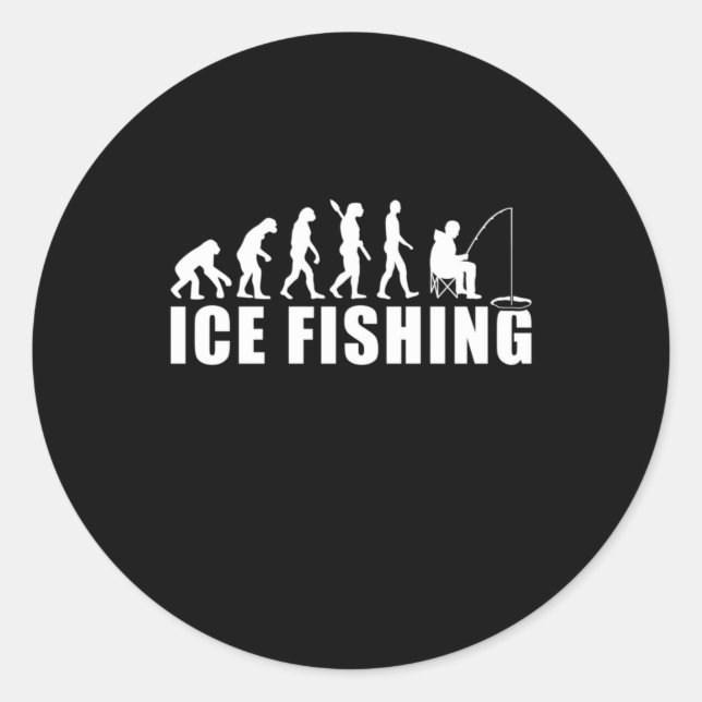 Sticker Rond Évolution de la pêche sur glace Fisher (Devant)