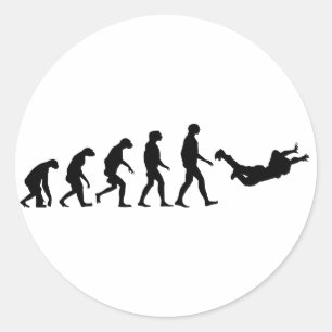 Sticker Rond Évolution de la Skydiving