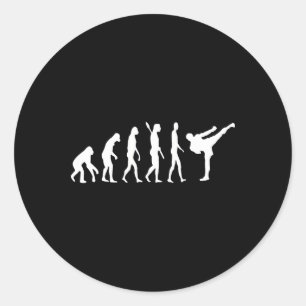 Sticker Rond Évolution de Taekwondo Mma Judo Kung Fu Tkw Kickbo