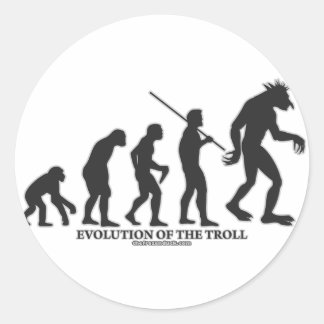 Sticker Rond Évolution de Troll
