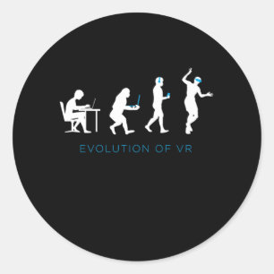 Sticker Rond Evolution De VR Virtual Reality Gamer Jeu Cadeau