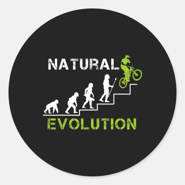 Sticker Rond Évolution de VTT Mtb Downhill Freeride Biki (Devant)