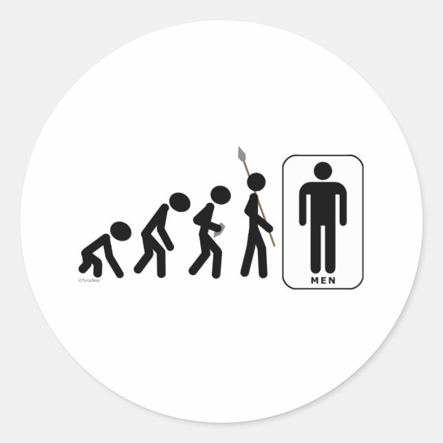 Sticker Rond Évolution des hommes (Devant)
