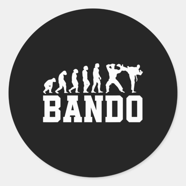 Sticker Rond Évolution drôle de Ndo de boxe birmane  (Devant)