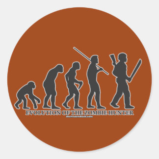 Sticker Rond Évolution du chasseur zombie