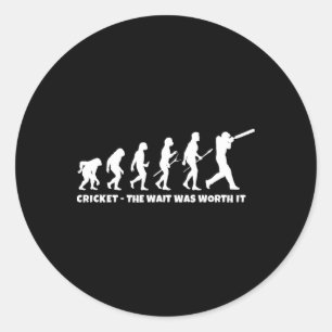 Sticker Rond Évolution du cricket pour joueur de cricket drôle