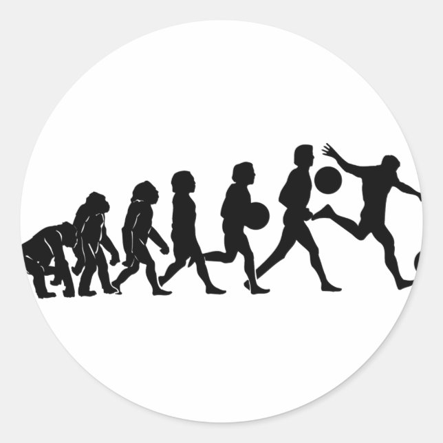 Sticker Rond Évolution du football (Devant)