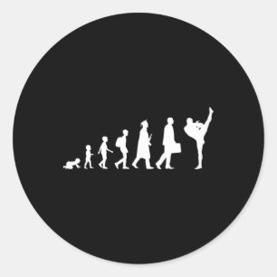 Sticker Rond Évolution Du Kickboxing