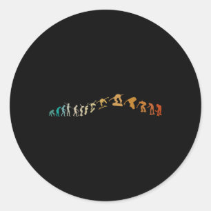 Sticker Rond Évolution du skateboard - Skateboardeur en évoluti