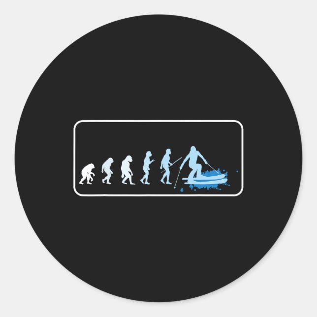 Sticker Rond Évolution Du Ski Skier Ski Apres Ski Snowboardi (Devant)