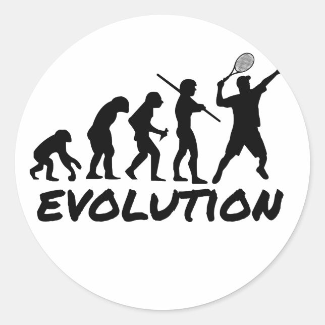 Sticker Rond Évolution du tennis (Devant)