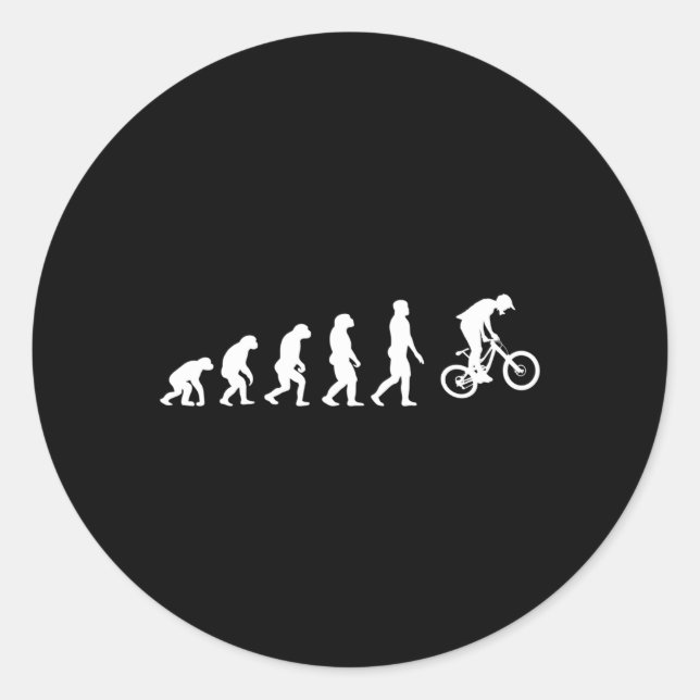 Sticker Rond Évolution Du Vélo De Montagne Mtb (Devant)