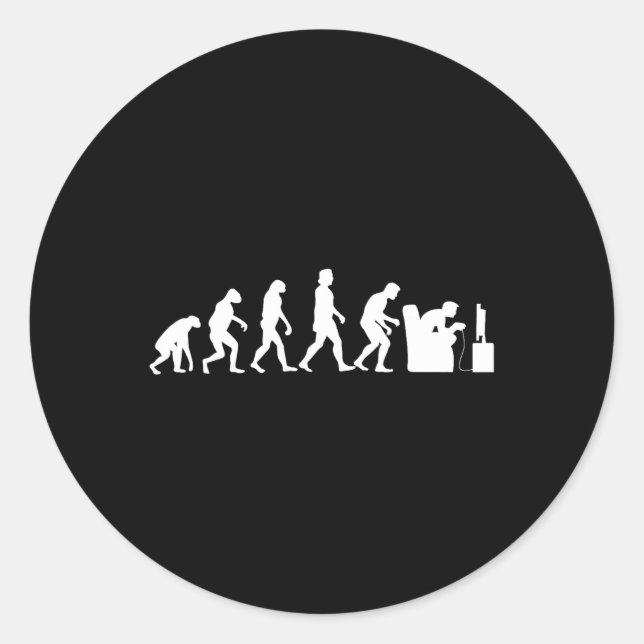Sticker Rond Evolution Funny Retro Jeu Vidéo Joueur Nerd Cadeau (Devant)