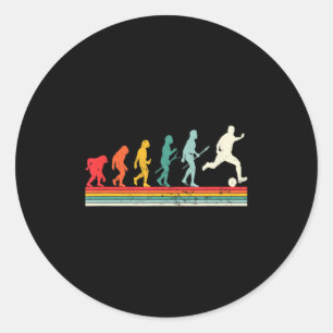 Sticker Rond Évolution humaine Football Soccer Sport Vintage Fo