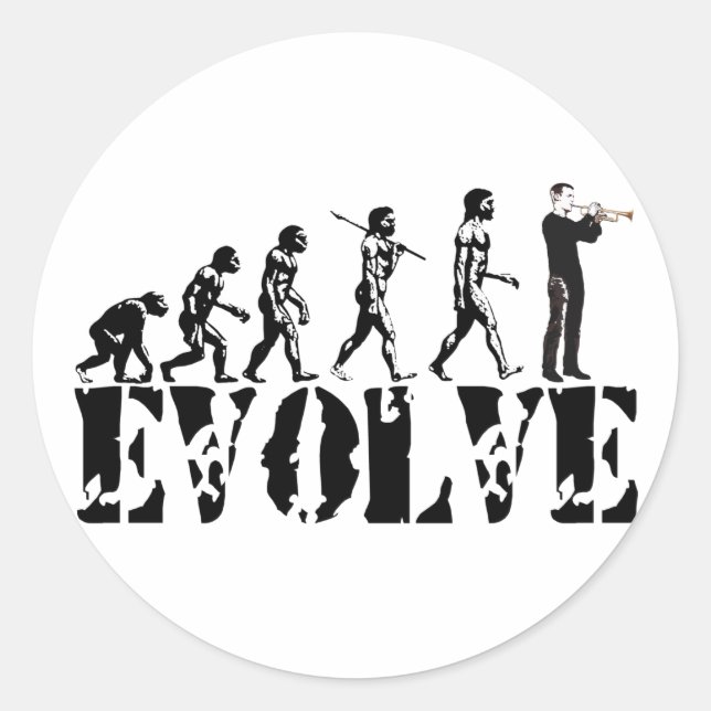 Sticker Rond Évolution musicale de musique de bande de bugle de (Devant)