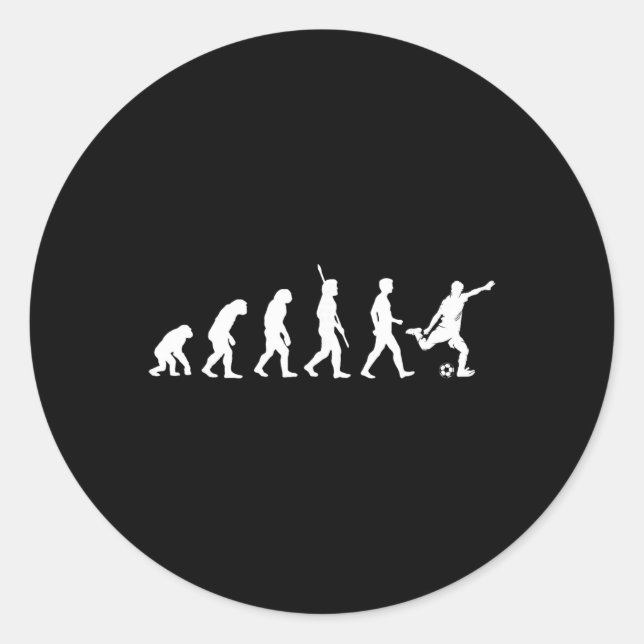 Sticker Rond Evolution Of Man - Soccer Lover Soccer Player  (Devant)
