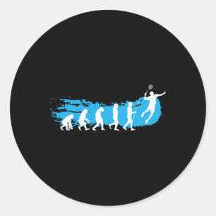 Sticker Rond Evolution Volant de badminton Badminton Player Cad